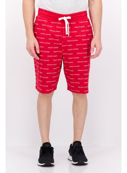 Buy Men Allover Print Basic Shorts, Red in UAE