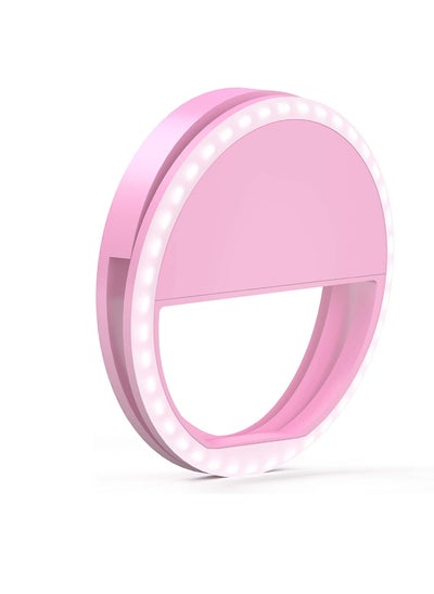 اشتري Mini Clip-on Smartphone Selfie Ring RGB LED Light Beauty Lamp Built-in Rechargeable Battery For Smartphones في الامارات