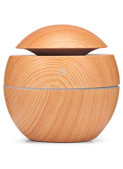 Buy Hanso Ultrasonic Aroma Humidifier with Color-Changing LED Lights - 130ml Capacity, Pure Water Atomization Chip, Delightfully Fresh Air for Any Environment (Light Wood) in Egypt