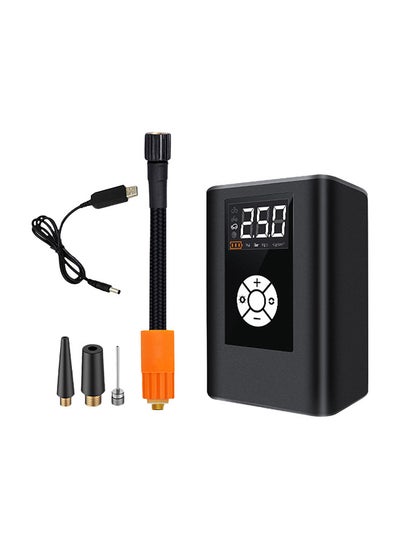 اشتري Mini Tyre Inflator 120PS Portable Air Compressor LCD Display Electric Bike Pump with 4000mAh Rechargeable Battery LED Light for Car Bicycle Motorcycle Balls Swim Ring في الامارات