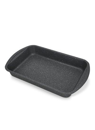 Buy Roaster Pan 38x24cm, Carbon Steel Non Stick Coating 5.6cm Deep Roaster Pan | Durable High-Heat Roasting Pan | Granite Non Stick Coating for Roasting, Baking | PFOA Free in UAE