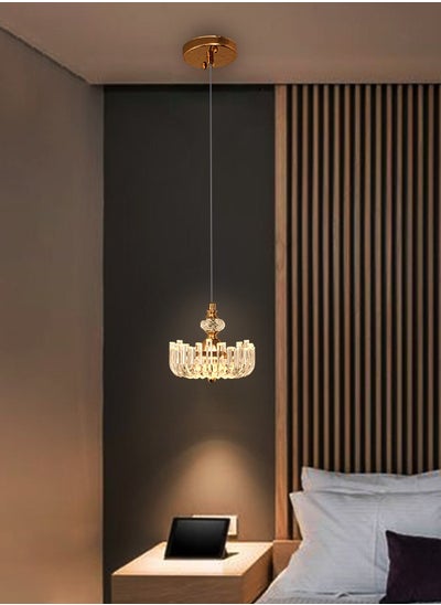 Buy Luxurious Gold Single Pendant Light 7150-1 with Built-in Triple Lighting | Elegant Ceiling Fixture for Modern Interiors in Saudi Arabia