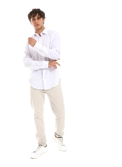 Buy Regular Fit Solid Buttoned Shirt _white in Egypt