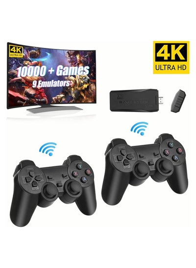 Buy Wireless Retro Game Console, Plug & Play Video TV Game Stick With 10000+ Games Built-in, 9 Emulators, 4K HDMI Output for TV with Dual 2.4G Wireless Controllers in UAE