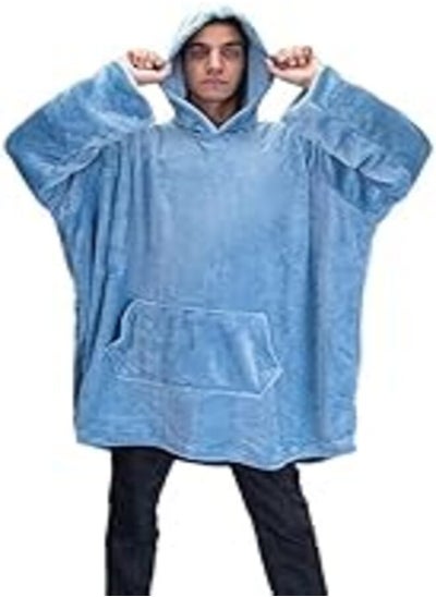 اشتري Mintra Oversized Microfiber small size Wearable Blanket Blue في مصر