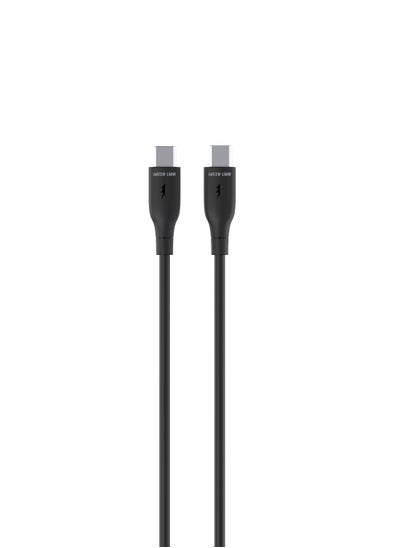 Buy USB-C to USB-C PVC Cable / 1m Cable Length / High Transfer Speed / 60W Power Charging / Secure & Safe / Wide Compatible / Charge & Sync / 10,000 Bends Life Span - Black in UAE