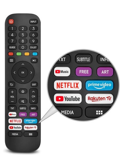 Buy New Replacement Remote Control, Remote Control Fit, Universal Remote Control Compatible with Hisense-VIDAA-TV-Remote, New Upgraded Infrared Remote Control EN2G30H,with Netflix, Prime Video in Saudi Arabia