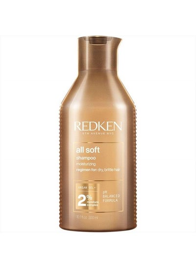 Buy Redken All Soft Shampoo | For Dry / Brittle Hair | Provides Intense Softness and Shine | With Argan Oil | 10.1 Fl Oz (Pack of 1) in UAE