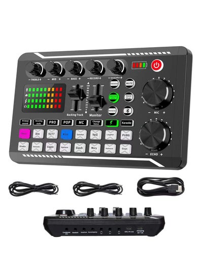 Buy F988 Live Sound Card, Live Sound Card and Audio Interface with DJ Mixer Effects and Voice Changer, Bluetooth Stereo Audio Mixer, for YouTube Streaming in Saudi Arabia