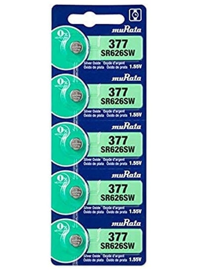 Buy 5-Pieces Murata SR626SW / 377 Silver Oxide 1.55V (muRata) Japan Batteries in UAE