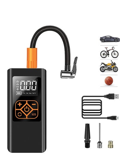 Buy Wireless Tire Inflator,Portable Air Compressor with 4000mAh Rechargeable Battery,150PSI Automatic Air Pump with Digital LCD Air Pump for car,bike,motor,ball,swim,rings in UAE