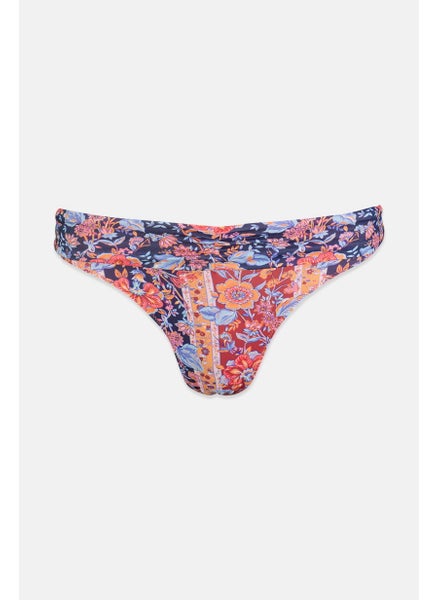 Buy Women Floral Print Bikini Bottom, Blue Combo in Saudi Arabia