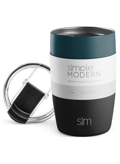 Buy Simple Modern Travel Coffee Mug Tumbler with Flip Lid | Reusable Insulated Stainless Steel Cold Brew Iced Coffee Cup Thermos | Gifts for Women Men Him Her | Voyager Collection | 12oz | Green in Saudi Arabia