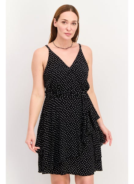 Buy Women Polka Dot Mini Dress, Black in UAE