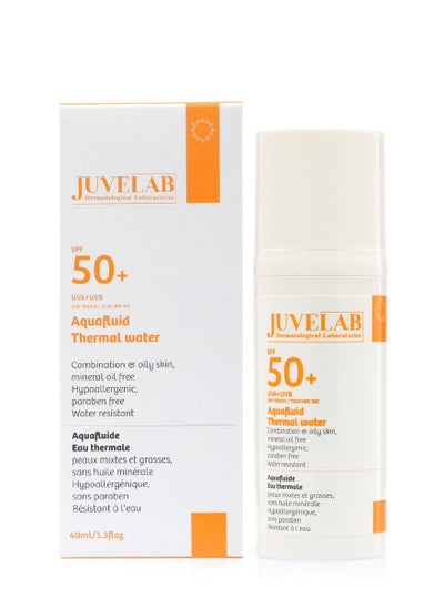 Buy JUVELAB Aqua fluid Thermal Water SPF50+ Sunscreen 40ml in UAE