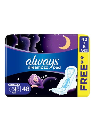 اشتري Dreamzzz Maxi Thick Sanitary Pads with Wings - Night 48 Pads في الامارات