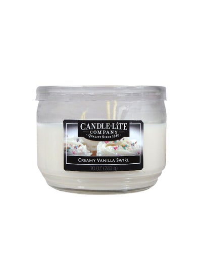 Buy Creamy Vanilla Swirl Scented Jar Candle White 283 g 1879553 in Saudi Arabia