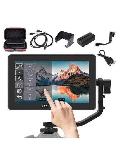 اشتري F6 Plus+Battery + Charger +Carrying Case 6 inch Touch Screen DSLR Camera Field Monitor with HDR 3D LUT Small Full HD 1920x1080 Support 4K Input Output في الامارات