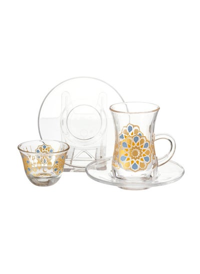 Buy 18-Piece Tea And Coffee Set Ramadan design multicolour in Saudi Arabia