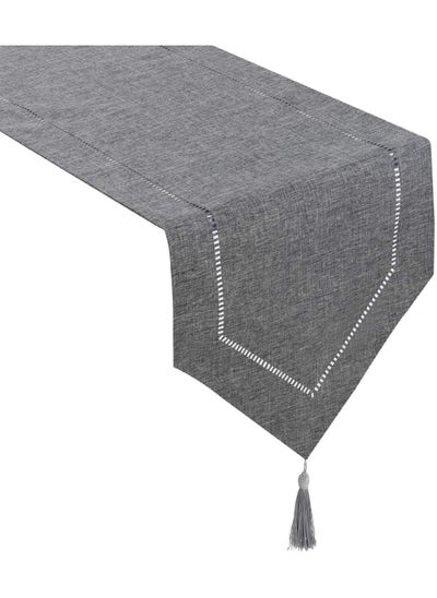 Buy Decorative Linen Table Runner with Tassels Tabletop in Saudi Arabia