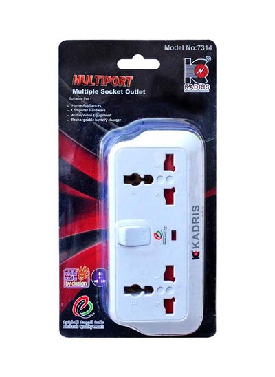 اشتري Multi Plug Extension Socket, 2 Way Electrical Outlet Extender, Wall Charger, Universal Plug Adapter, Charging Station for Home, Office, Kitchen, With Switch في الامارات