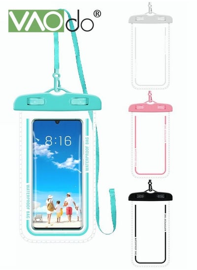 اشتري 4PCS Waterproof Mobile Phone Case Universal Touch Screen Large Transparent Waterproof Bag Suitable For Diving Bathing And Underwater Photography في السعودية