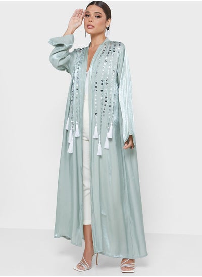 Buy Embellished Tassle Detail Abaya With Sheila in Saudi Arabia