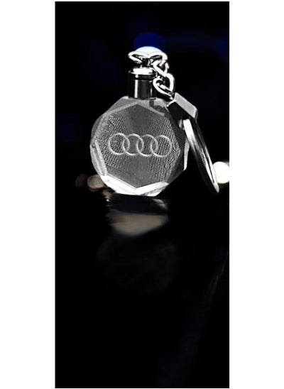 Buy Audi 3D Glass lighting Logo Car Key Chain Ring in Egypt