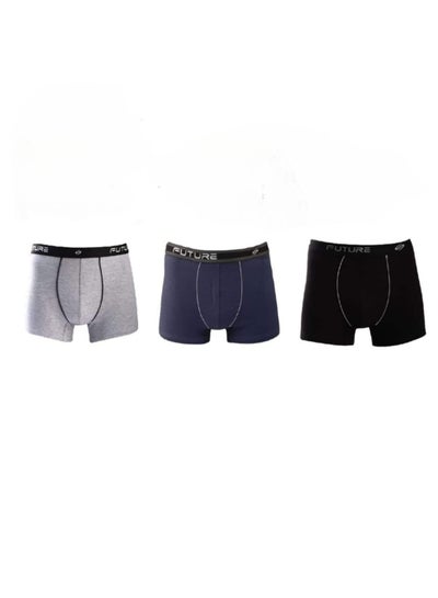 Buy Boxer Future Bundle OF (3) - Men Boxer Solid Size XXLarge in Egypt