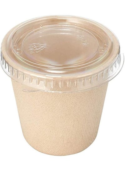 Buy Bagasse Sauce Cup 4 Ounce Compostable Condiment Bagasse Cups With Lids 50 Pieces in UAE
