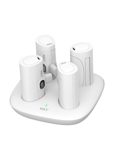 Buy WST 4-Pack Portable Chargers, 2 USB-C & 2 Lightning, 5000 mAh [4 PCS] Fast Charging Power Bank for Android & iOS, Shared Charging Station Dock with 4 Powerbanks Set for Home, Cafe, Office, Hotel, Restaurant, etc. (Color: White) in UAE