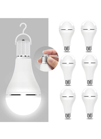 اشتري Emergency Rechargeable Light Bulbs LED 15W 80W Equivalent Stay Light Up When Power Failure 1200mAh Battery Self Charging Emergency Light Bulb for Power Outage Home Camping Tent (4PK Daylight) في الامارات