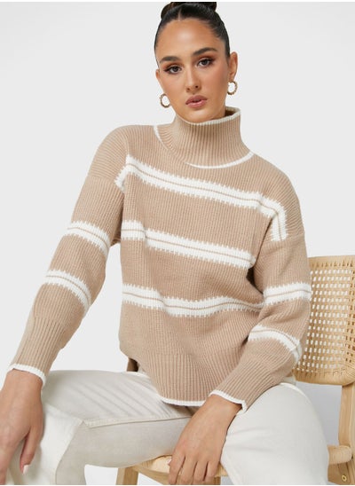 Buy Stripe Intarsia Sweater in UAE