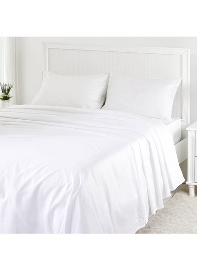 اشتري Emily King-Sized Flat Sheet, White - 255x274 cm في الامارات