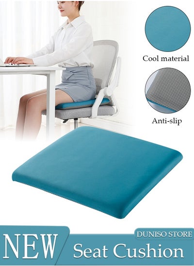 اشتري Cooling Seat Cushion Memory Foam Non Slip Ice Silk Cushion Breathable Chair Cushion High Resiliency Seat Cushion for Sciatica and Lower Back Pain Relief, Comfortable Coccyx Cushion for Home Office في الامارات