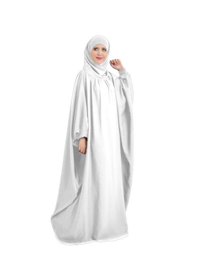 Buy Long Sleeves Abaya With Hijab White in Saudi Arabia