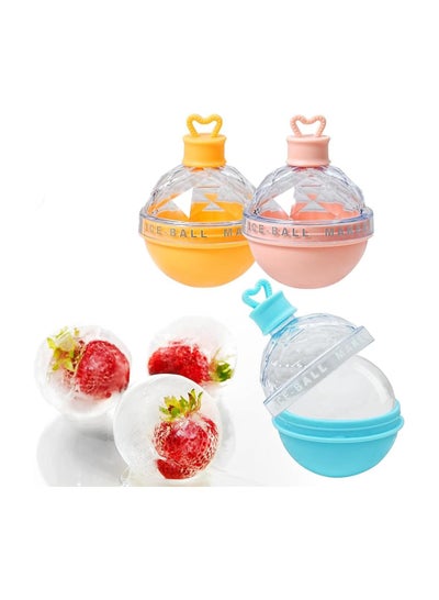Buy Ice Ball Maker Leak Proof, Large, Easy Release Ice Ball Mould for Cocktails,Coffee,Juice and Water 3 Pieces Random Colors in Egypt