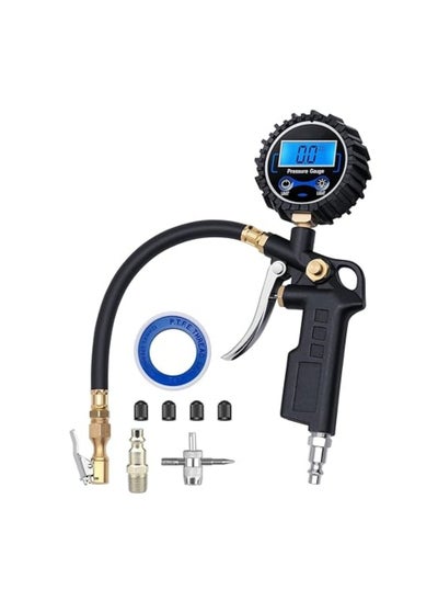 Buy Digital Tire Inflator with Pressure Gauge, 250 PSI, Air Chuck with Gauge for Air Compressor, Quick Connect Coupler, Heavy Duty Car Accessories for SUV, RV, Truck in Saudi Arabia