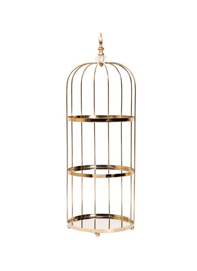 اشتري Metal Cage Stand with 3 Mirror Layers - Elegant Display Stand for Home & Events في الامارات