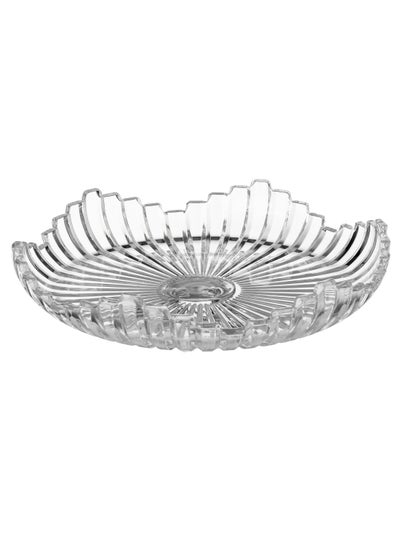 Buy A multi-use glass serving dish for sweets, fruits and nuts size 30 cm in Saudi Arabia