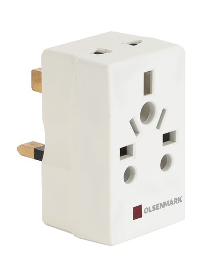 Buy Olsenmark 3 Way Universal Adaptor- OMES1895, Square Pin, Global Compatibility, Three Ports, Compact and Portable Design in UAE