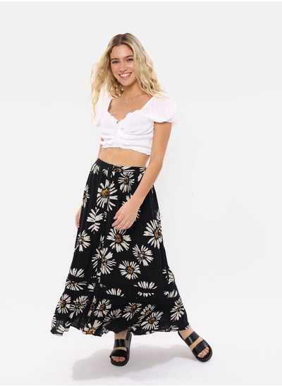 اشتري Floral Print Midi Skirt في الامارات