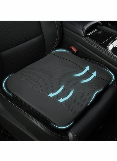 Buy Car Seat Cushion, Memory Foam Driver Seat Cushion for Sciatica Lower Back Pain Relief, Seat Cushion for Car, Truck, Office Chair 1 Piece, Black in UAE