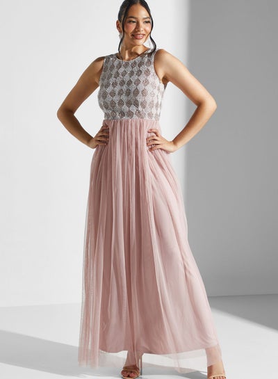 Buy Embellished Detail Plisse Dress in Saudi Arabia