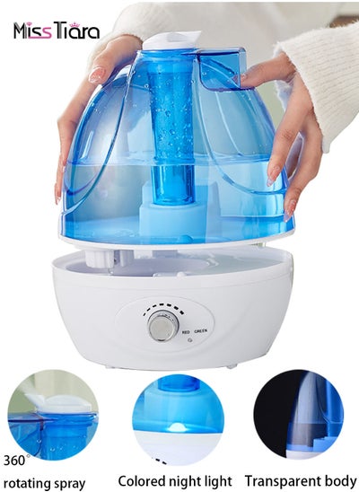 Buy 2.5L Cool Mist Humidifier Silent Ultrasonic Humidifier for Bedrooms and Large Rooms 360 Degree Rotating Nozzle with Auto Shut Off Suitable for Baby Nurseries and Whole House Humidifier in UAE