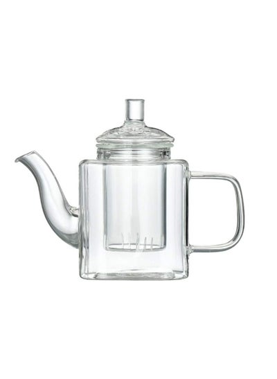 اشتري High Borosilicate Heat Resistant Glass Teapot, Square Shape 400 ML في الامارات