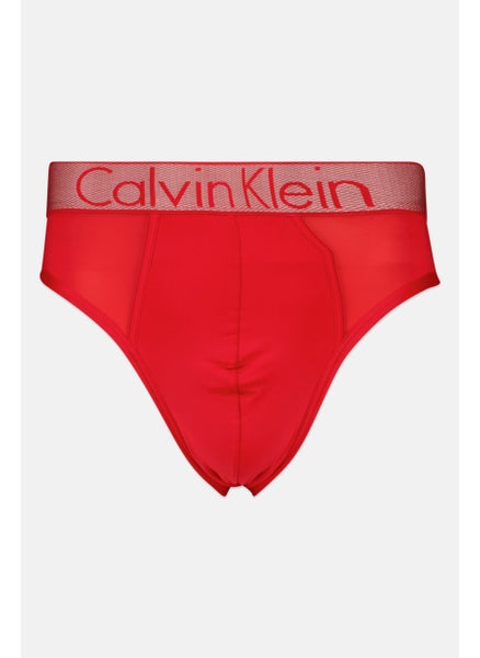 Buy Men Brand Logo Hip Brief Microfiber, Red in Saudi Arabia