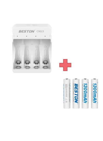 Buy Beston C9023 Charger with 4 Pcs of AAA Batteries in UAE