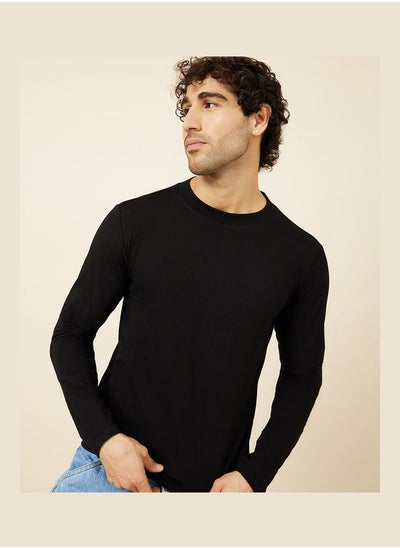 Buy Muscle Fit Long Sleeves High Neck T-shirt in Saudi Arabia