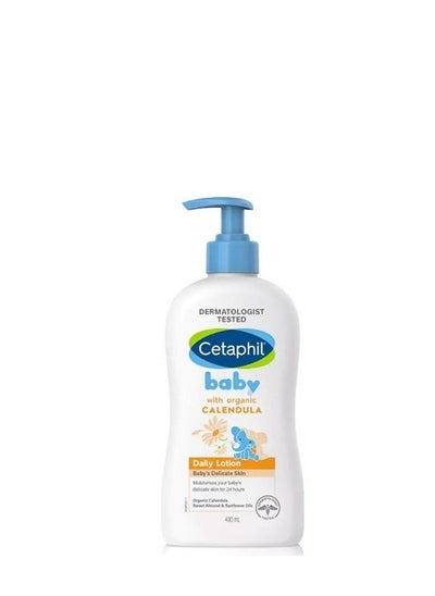 اشتري Cetaphil Baby Daily Lotion Delicate Face & Body Moisturizer for Sensitive Skin with Organic Calendula Unscented 400ml في الامارات